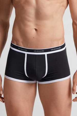 Boxer Intimissimi Natural Fresh Cotton Barbati Negrii | BDIHKU-519