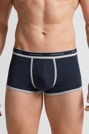 Boxer Intimissimi Natural Fresh Cotton Barbati Albastri Gri Deschis | YZNKVG-194