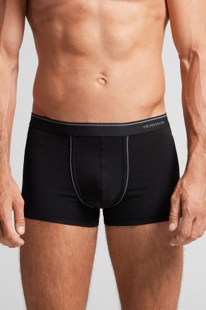 Boxer Intimissimi Superior Cotton With Exposed Elastic Barbati Negrii Gri Inchis | JHYTON-937