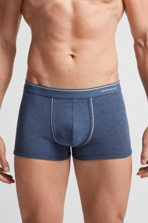 Boxer Intimissimi Superior Cotton With Exposed Elastic Barbati Albastri Gri Deschis | DAMUSK-980