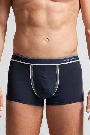 Boxer Intimissimi Two-Tone Superior Cotton Barbati Albastri Gri Inchis | MVKAON-180