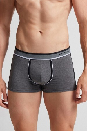 Boxer Intimissimi Two-Tone Superior Cotton Barbati Gri Inchis Negrii | HVSBRI-569