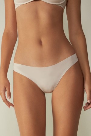 Chiloți Intimissimi Brazilian Seamless Ultra Light Microfiber Dama Albi Roz | BKCARZ-872