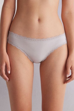 Chiloți Intimissimi Cotton And Lace Dama Gri | VLPGIB-936