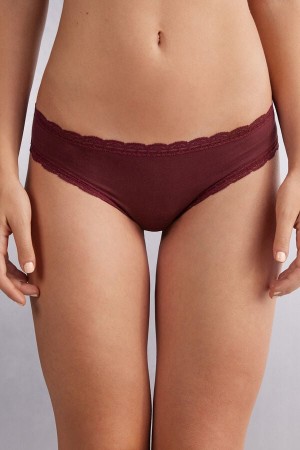 Chiloți Intimissimi Cotton And Lace Dama Rosii | IFGYDC-139