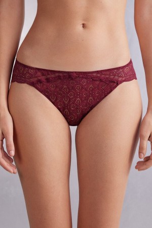 Chiloți Intimissimi Low Rise Lace Dama Rosii | QPAMFB-932