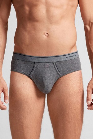 Chiloți Intimissimi Superior Cotton Exposed Elastic Barbati Gri Inchis Albastri | FVJOCH-470