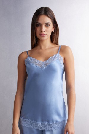 Maiou Intimissimi Lace And Silk Dama Albastri | KDCAZX-029