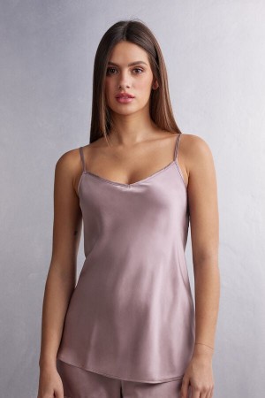 Maiou Intimissimi Silk Satin With V-Neckline Dama Roz | ZSANHP-916