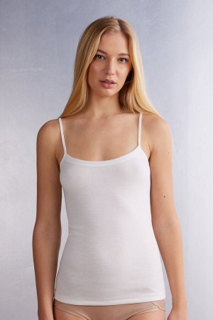 Maiou Intimissimi Wool Cotton Camisole Dama Albi | OAJQEY-961