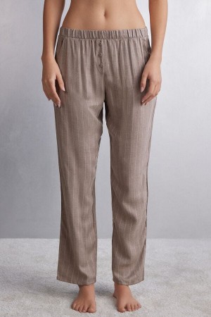 Pantaloni Intimissimi Comfort First Full Length Woven Modal Dama Bej | JEIAFC-590