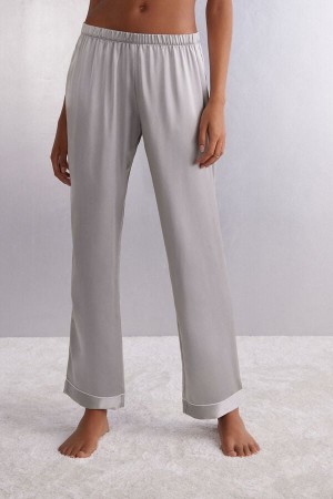 Pantaloni Intimissimi Silk Satin Dama Gri | ENRTLF-597