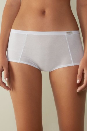 Pantaloni Scurti Intimissimi Cotton Boyshorts Dama Albi | ONLKDA-497