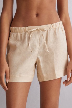 Pantaloni Scurti Intimissimi Linen Cloth Dama Bej | OMLFGZ-672