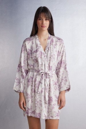 Pijama Intimissimi Graceful Simplicity Satin Kimono Dama Roz | MSJKUC-532