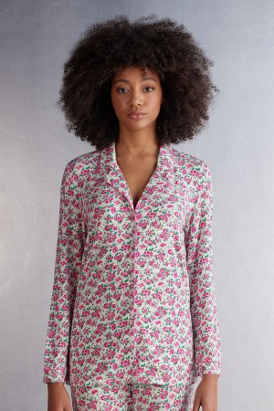 Pijama Intimissimi Life Is A Flower Button Up Modal Dama Colorati | EUNAHY-623