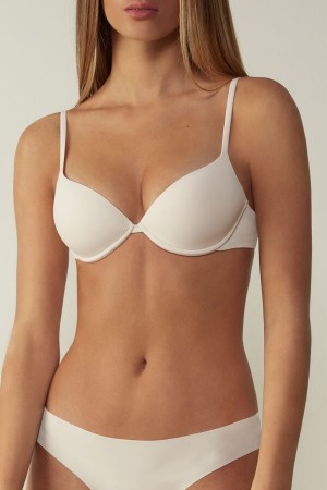 Sutien Intimissimi Bellissima Push-Up Microfiber Dama Albi Roz | PKHSUQ-695