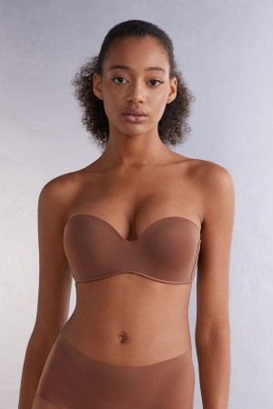 Sutien Intimissimi Gioia Bandeau Dama Bej Inchis | QJUAYR-054