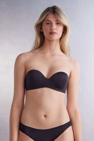 Sutien Intimissimi Gioia Bandeau Ultralight Microfiber Dama Negrii | BCAELR-274