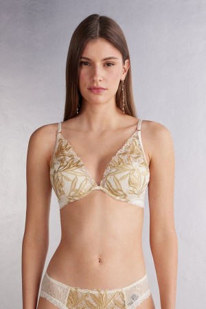 Sutien Intimissimi Golden Hour Elena Balconette Dama Galbeni Deschis Albi | CTLAYO-317