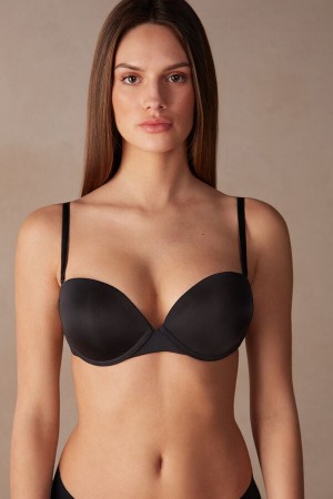 Sutien Intimissimi Multi-Functional Anna Balconette Ultralight Microfiber Dama Negrii | HLDAJP-153