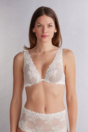 Sutien Intimissimi Pretty Flowers Elena Balconette Dama Albi | WNHIRE-847