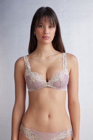 Sutien Intimissimi Pretty Flowers Gioia Super Push-Up Dama Albi | AZQPGF-695