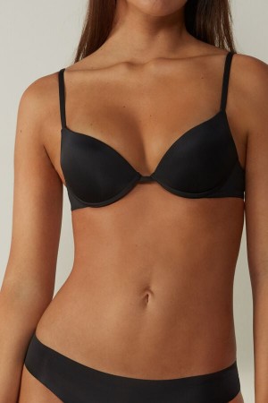 Sutien Intimissimi Simona Microfiber Super Push-Up Dama Negrii | MRHYGI-647