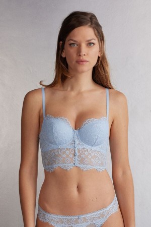 Sutien Intimissimi The Most Romantic Season Sofia Bustier Balconette Dama Albastri | UNDXAS-694