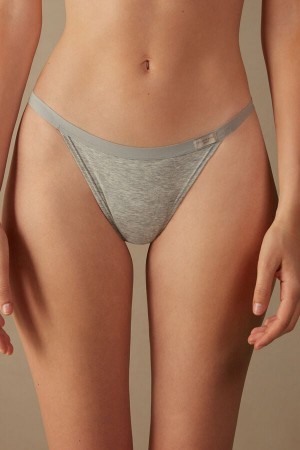 Tanga Intimissimi String In Cotton Dama Gri Deschis | VGYPOF-390