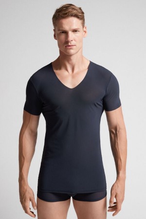 Tricou Intimissimi Seamless Micromesh Barbati Negrii | SJKBND-674