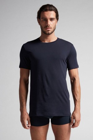 Tricou Intimissimi Superior Cotton Barbati Negrii | KXNCSJ-210