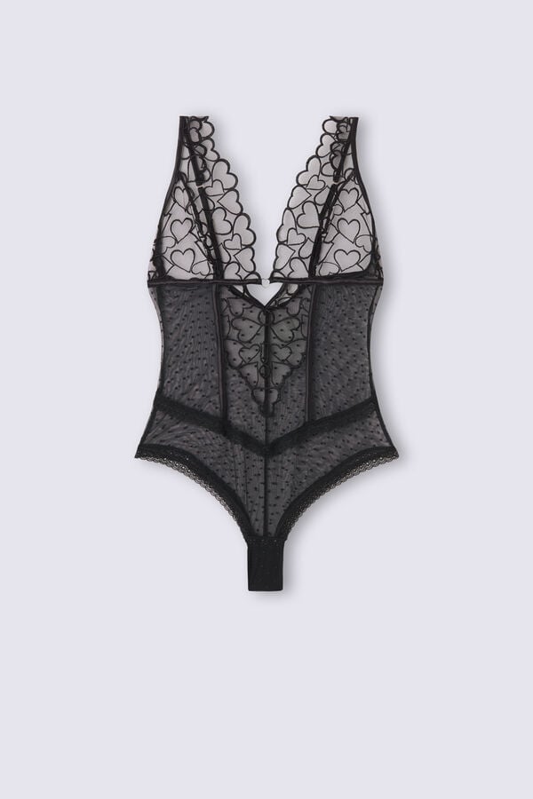 Body Intimissimi Queen Of Hearts Lace And Tulle Dama Negrii | OWARXI-243