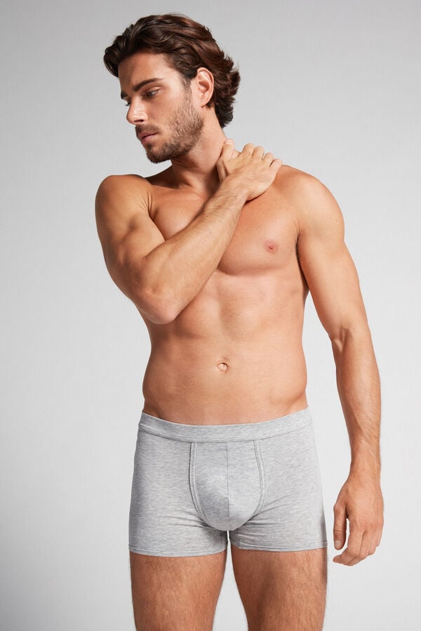 Boxer Intimissimi Natural Fresh Cotton Barbati Gri Deschis | UEYZCI-150