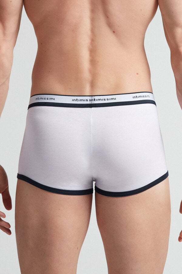 Boxer Intimissimi Natural Fresh Cotton Barbati Albi Albastri | KAGWQB-560