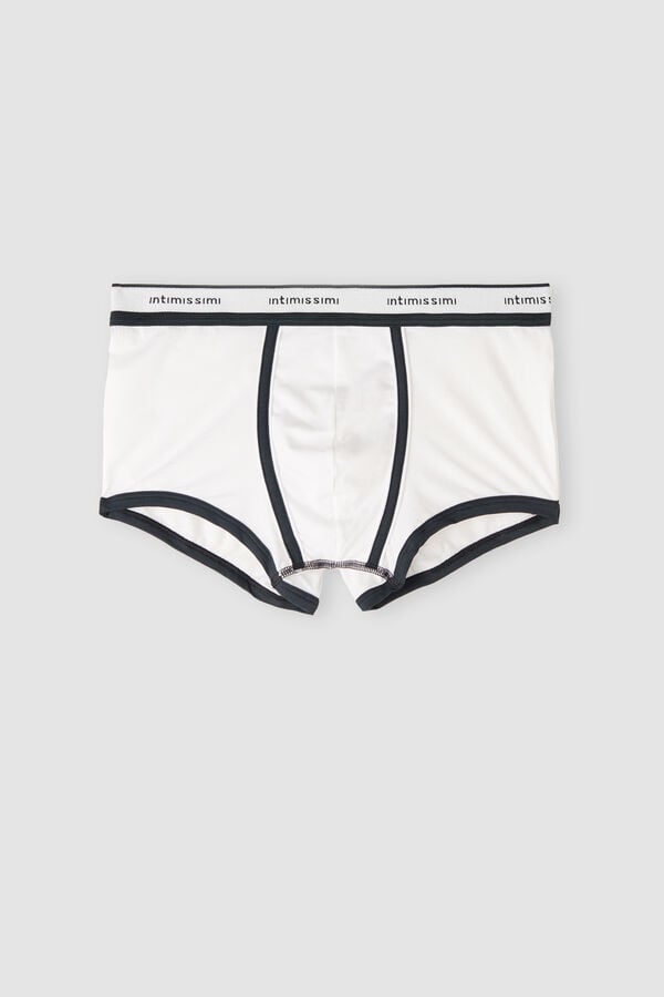 Boxer Intimissimi Natural Fresh Cotton Barbati Albi Albastri | KAGWQB-560