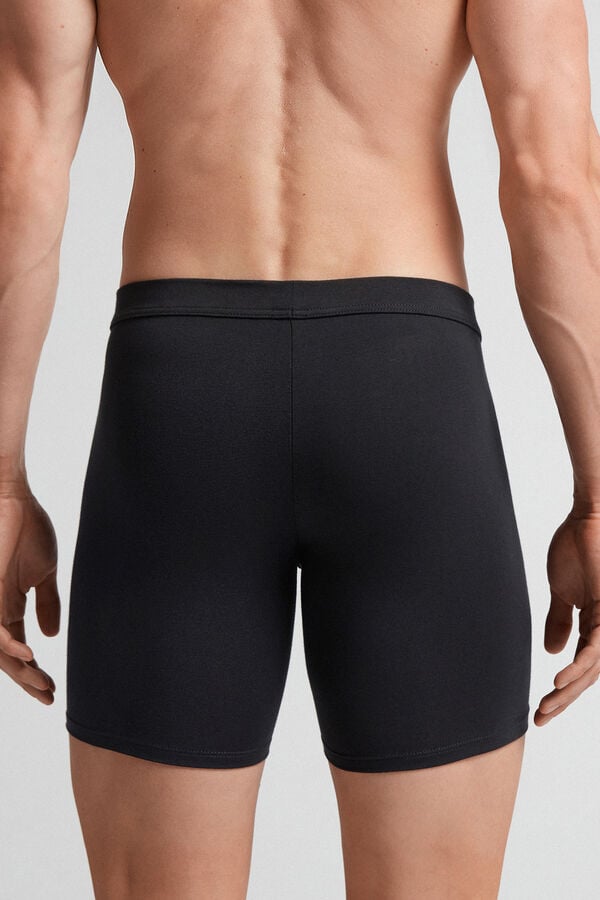 Boxer Intimissimi Superior Cotton Long Barbati Negrii | GQHFCT-360