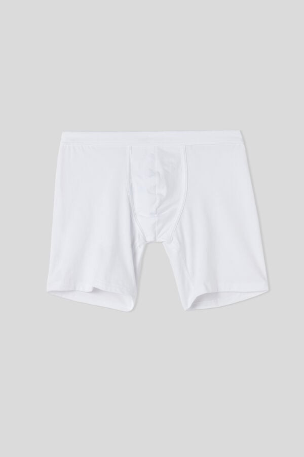 Boxer Intimissimi Superior Cotton Long Barbati Albi | VCOUXR-380