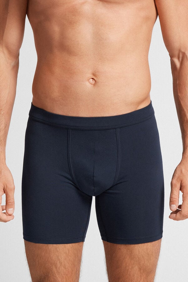 Boxer Intimissimi Superior Cotton Long Barbati Negrii | FCVGQK-620