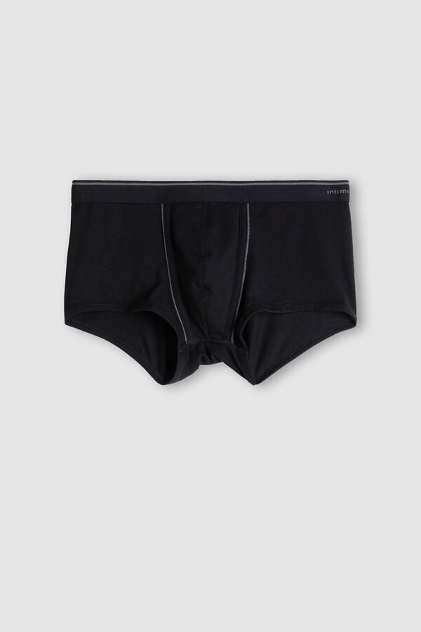 Boxer Intimissimi Superior Cotton With Exposed Elastic Barbati Negrii Gri Inchis | JHYTON-937