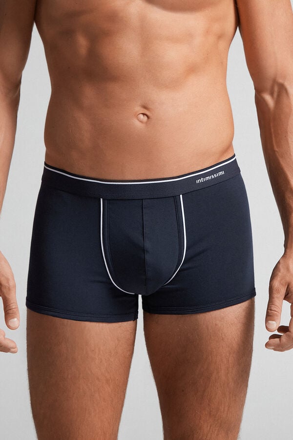 Boxer Intimissimi Superior Cotton With Exposed Elastic Barbati Albastri Albi | XROATV-024