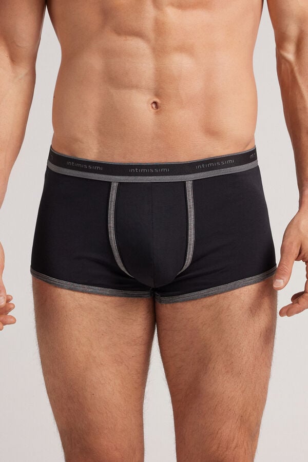 Boxer Intimissimi Superior Cotton With Logo Barbati Negrii Gri Inchis | TVSJYG-780