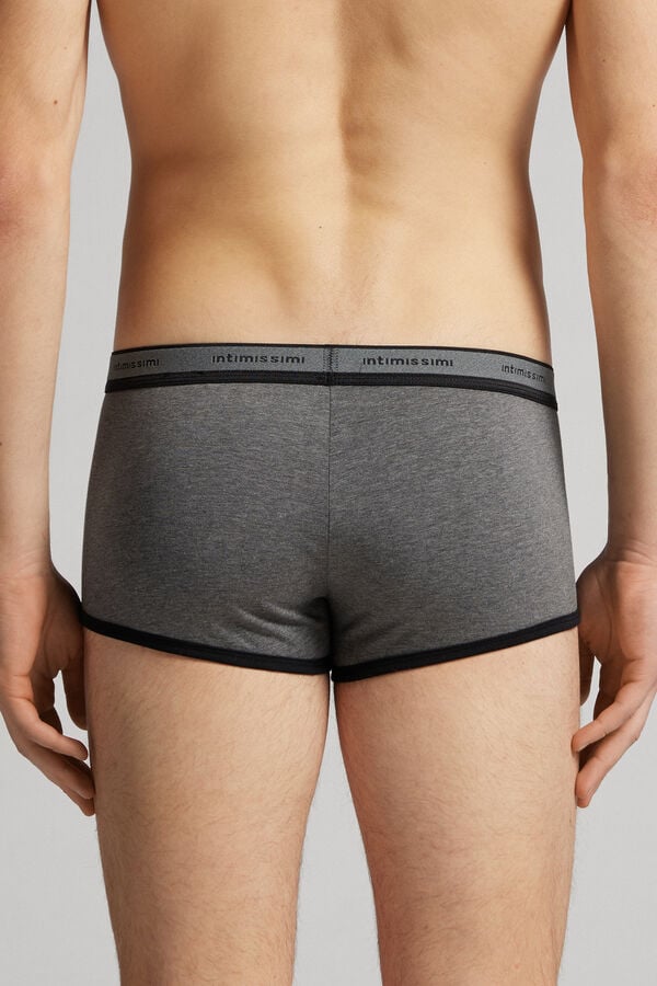 Boxer Intimissimi Superior Cotton With Logo Barbati Gri Inchis Negrii | SRFBCH-618