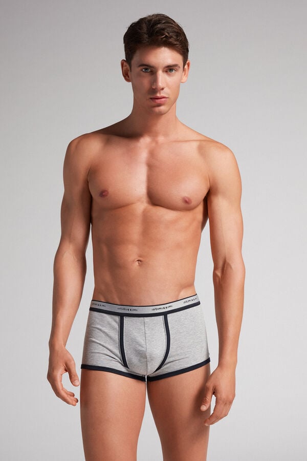 Boxer Intimissimi Superior Cotton With Logo Barbati Gri Deschis Albastri | IEZSGJ-750