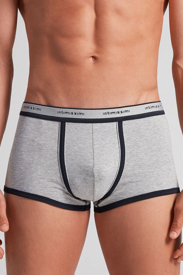 Boxer Intimissimi Superior Cotton With Logo Barbati Gri Deschis Albastri | IEZSGJ-750