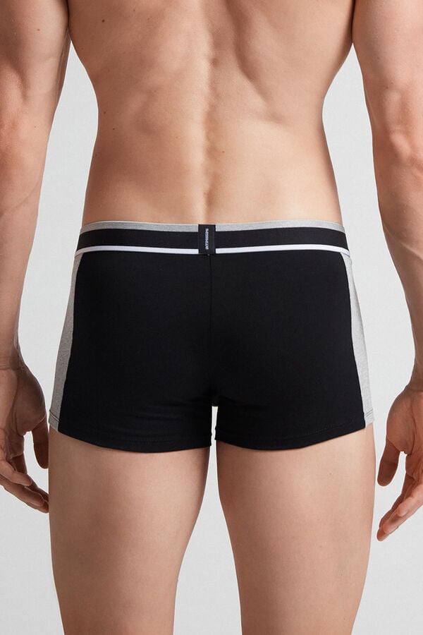 Boxer Intimissimi Two-Tone Superior Cotton Barbati Negrii Gri Deschis | GPYIFX-581