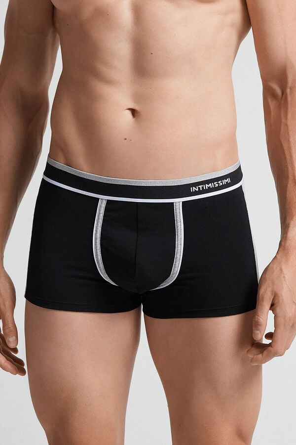 Boxer Intimissimi Two-Tone Superior Cotton Barbati Negrii Gri Deschis | GPYIFX-581