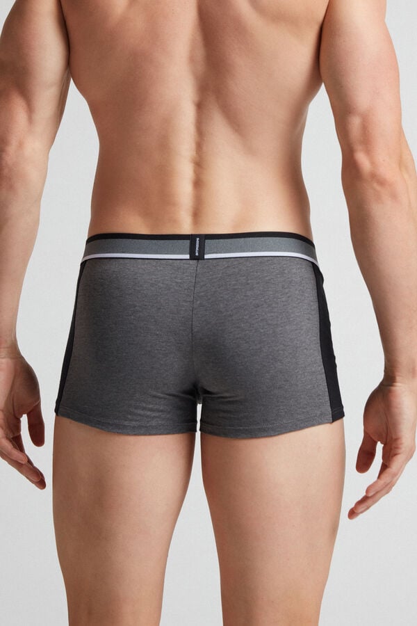 Boxer Intimissimi Two-Tone Superior Cotton Barbati Gri Inchis Negrii | HVSBRI-569