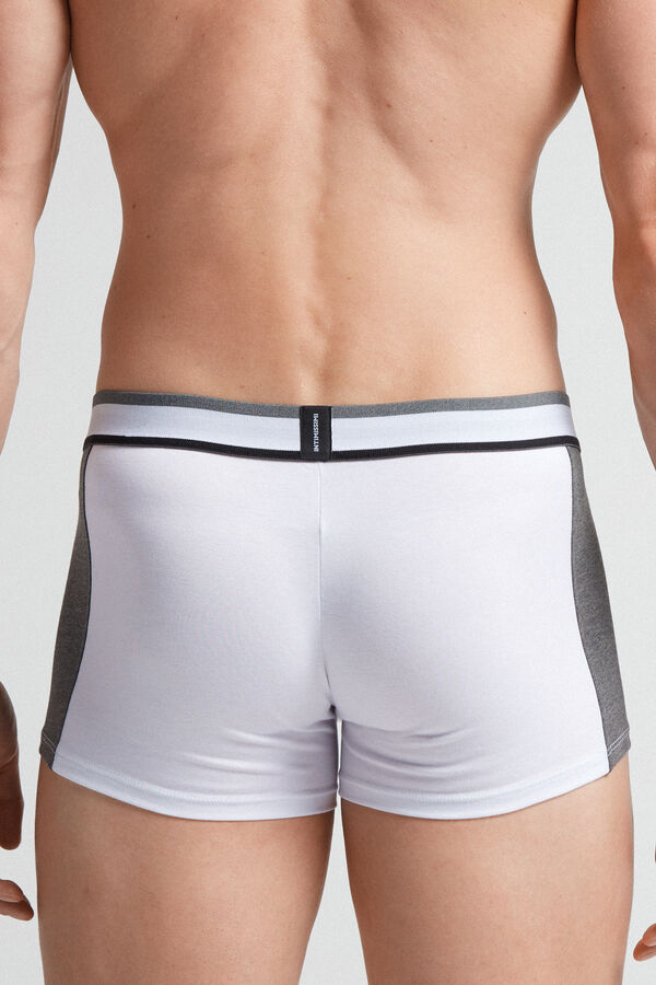 Boxer Intimissimi Two-Tone Superior Cotton Barbati Albi Gri Inchis | FUXYLS-613