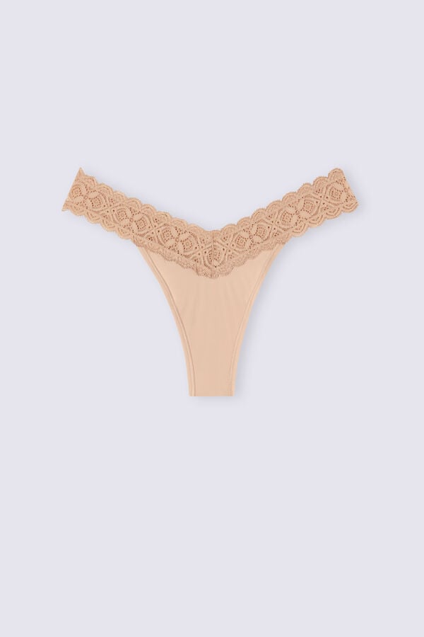 Chiloți Intimissimi Lace And Microfiber ‘80s Stylezilian Dama Portocalii Bej | SCDUFY-674